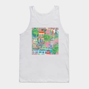 Blue panther garden Tank Top